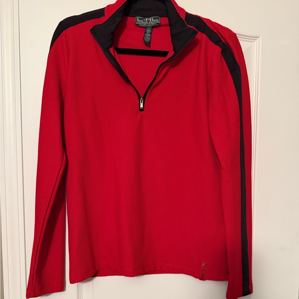 Lauren Ralph Lauren Active Red Quarter Zip Pullover L